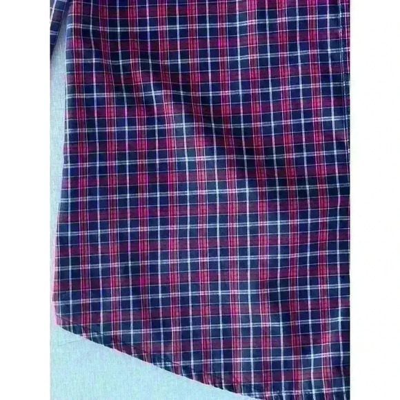 Wrangler Mens Sz M Plaid Snap Shirt Navy Cotton Country Western Ranch Farm - Picture 7 of 14